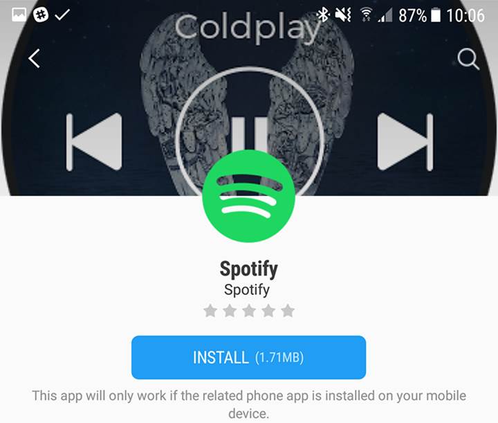 spotify gear s3 not working