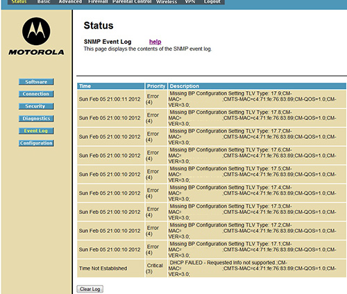 Motorola sbg6580 Docsis 3.0 Modem Bağlantı Sorunu