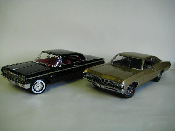 1964 Chevrolet Impala SS 409 ve 1967 Chevrolet Impala 396