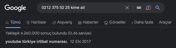  google ile bilinmeyen numara sorgulama