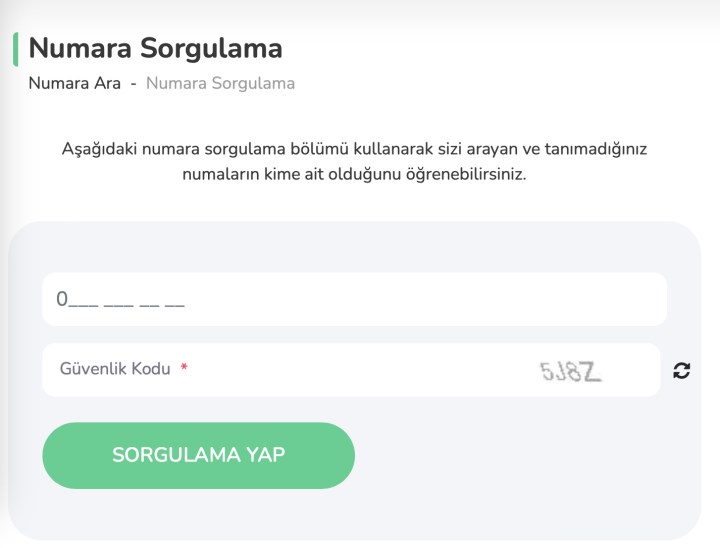 numara sorgulama sitesi ile numara kime ait bulma