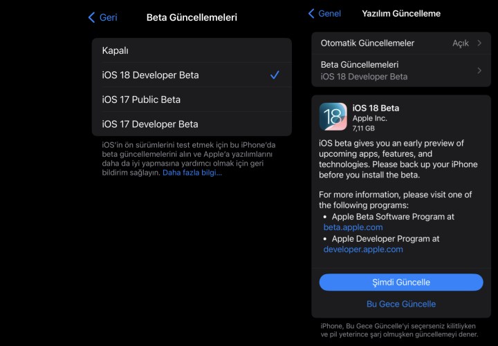 iOS 18 developer beta nasıl indirilir yükleme adımları