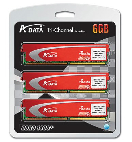 A-DATA, Nehalem için 6GB'lık DDR3 bellek kiti hazırladı