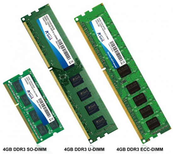 A-Data 4GB kapasiteli yeni DDR3 bellek modüllerini tanıttı