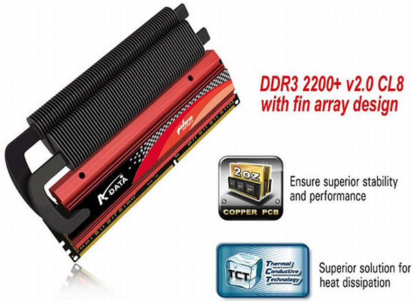 A-Data'dan yüksek performans tutkunları için 2200MHz'de çalışan DDR3 bellek kitleri