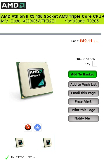 AMD'nin üç çekirdekli Athlon II X3 425 ve 435 işlemcilerinin satışı başladı