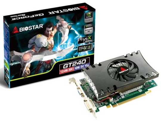 Biostar GeForce GT240 tabanlı yeni  ekran kartını lanse etti