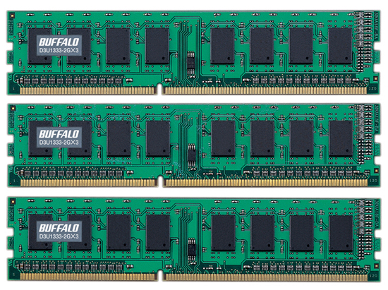 Buffalo 3GB ve 6GB'lık DDR3 bellek kitlerini duyurdu