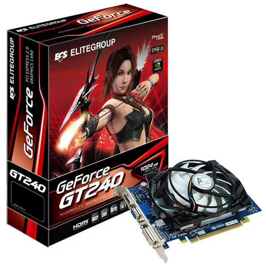 ECS GDDR5 bellekli GeForce GT240 modellerini tanıttı