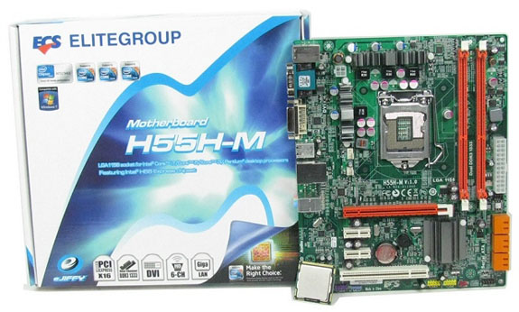 ECS'den 32nm Intel işlemciler H55 çipsetli anakart: H55M