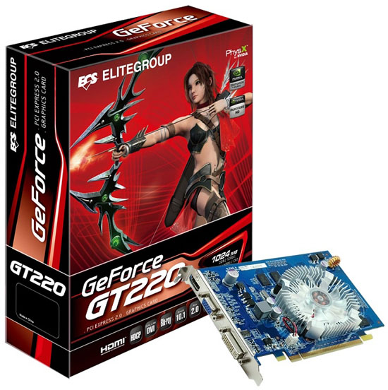 ECS'nin DirectX 10.1 destekli GeForce G210 ve GT220 modelleri hazır