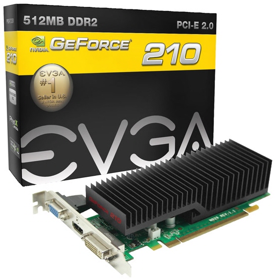 EVGA'dan medya bilgisayarları için pasif soğutmalı GeForce 210