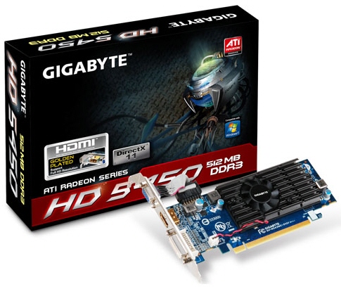 Gigabyte, Radeon HD 5450 tabanlı yeni ekran kartlarını duyurdu