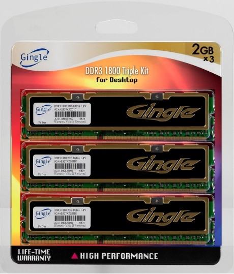 Gingle, Nehalem tabanlı işlemciler için 3 kanal DDR3 bellek kitleri hazırlardı