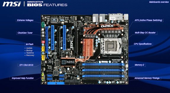 MSI'ın X58 ve P45 yonga setli anakartları yeni BIOS özellikleriyle geliyor