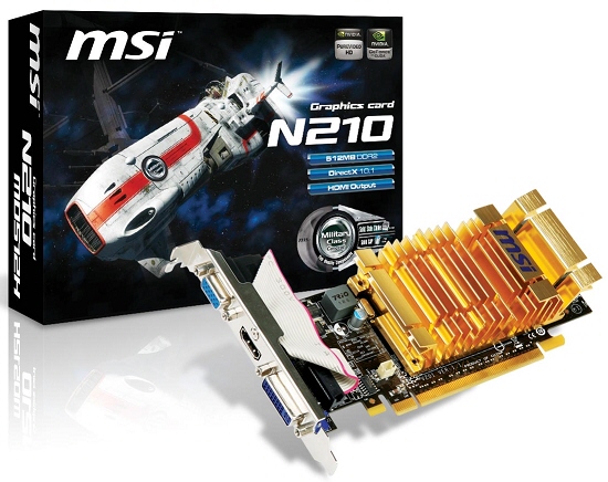 MSI pasif soğutmalı GeForce G210 modelini satışa sunuyor