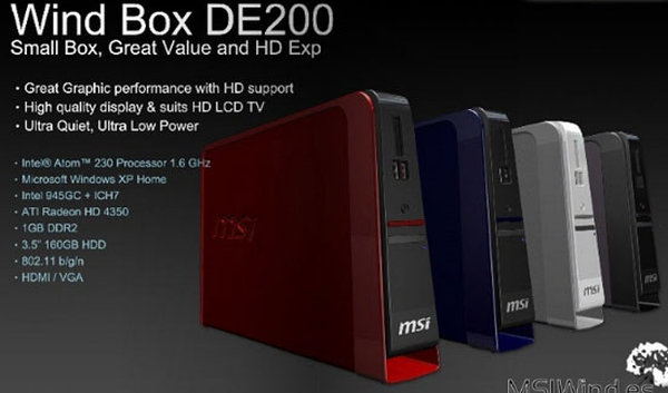 MSI nettop sistemi Wind Box DE200'de tasarım ve donanım değişiklikleri yaptı