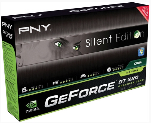 PNY'den medya bilgisayarları için pasif soğutmalı GeForce GT 220 Silent Edition