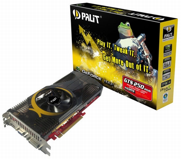 Palit, 2GB GDDR3 bellekli GeForce GTS 250 modelini kullanıma sunuyor