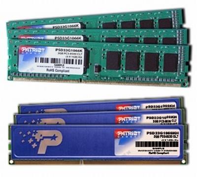 Patriot dört yeni üç kanal DDR3 bellek kiti hazırladı