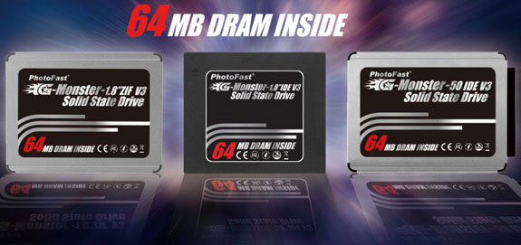 PhotoFast, G-Monster v3 serisi 1.8-inç SSD'lerini kullanıma sunuyor