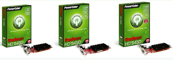 PowerColor, Radeon HD 5450 tabanlı 5 yeni ekran kartı hazırladı