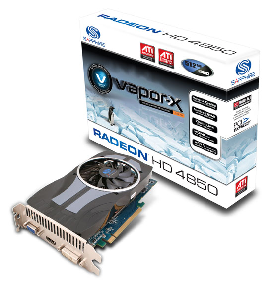 Sapphire, Radeon HD 4850 Vapor-X modelini kullanıma sundu