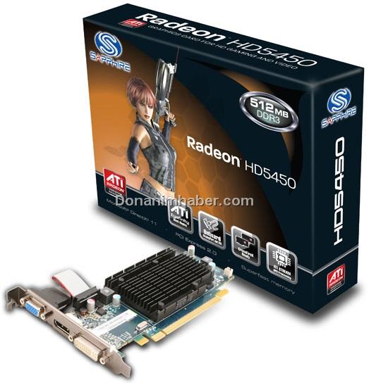 Sapphire giriş seviyesi için Radeon HD 5450 temelli dört yeni ekran kartı hazırladı