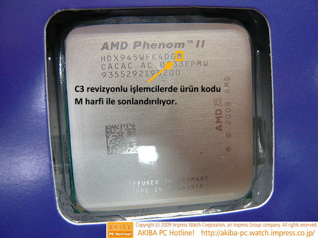 AMD C3 revizyonlu Phenom II X4 945 işlemcisini de satışa sundu