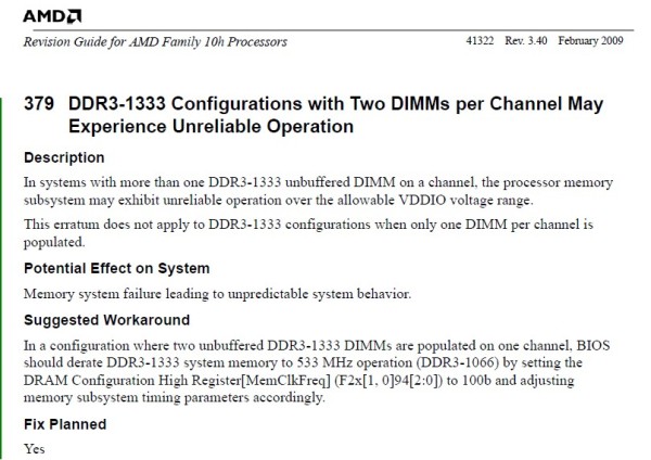 AMD'nin Soket AM3 işlemcilerinde DDR3 bellek sorunu