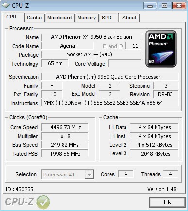 AMD Phenom 9950 Black Edition, sıvı azot ile 4.5GHz'i gördü
