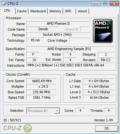 AMD'nin Phenom II X4 işlemcisi 6665MHz'i gördü, 3DMark 2006 rekoru kırıldı