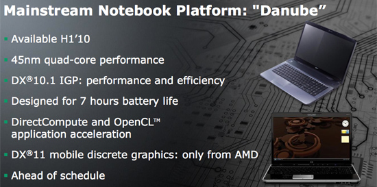 AMD dizüstü bilgisayarlar için Danube platformunu duyurmaya hazırlanıyor