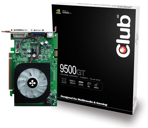 Club3D GDDR2 bellekli GeForce 9500GT modelini duyurdu