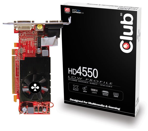 Club3D düşük profilli Radeon HD 4550 modelini hazırladı