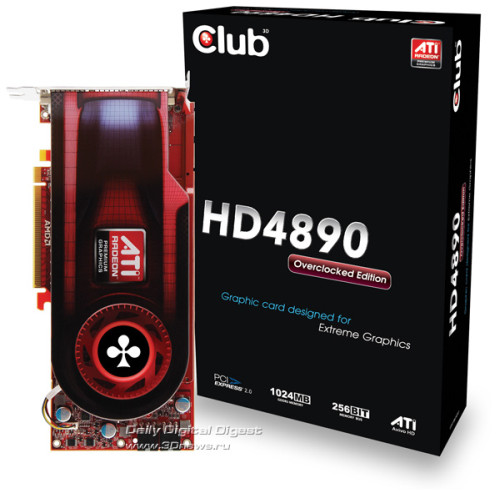 Club3D, Radeon HD 4890 Overclock Edition modelini duyurdu