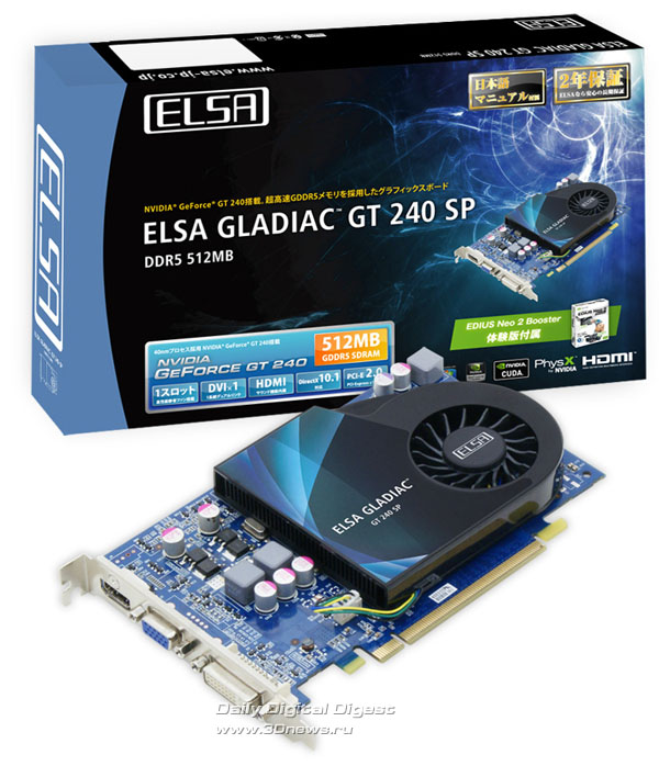 ELSA GeForce GT 240 Gladiac modelini duyurdu