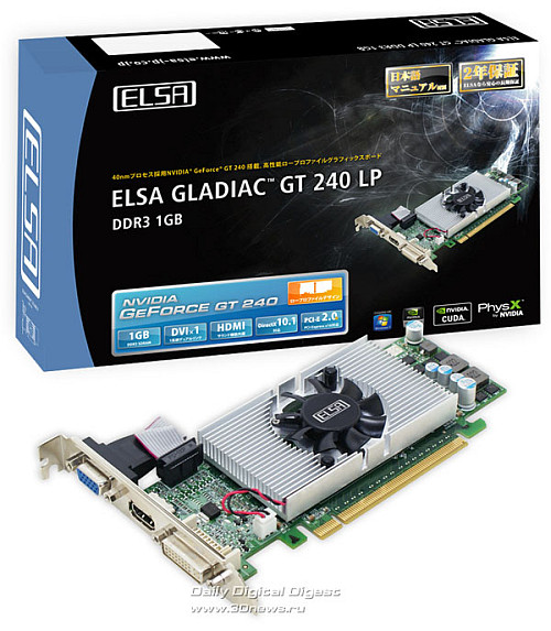 ELSA düşük profilli GeForce GT240 modelini duyurdu