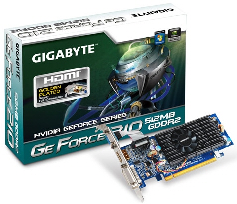 Gigabyte fabrika çıkışı hız aşırtmalı GeForce G210 ve GeForce GT220 modellerini tanıttı