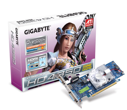 Gigabyte'dan çoklu ortam bilgisayarları için düşük profilli Radeon HD 4350 OC