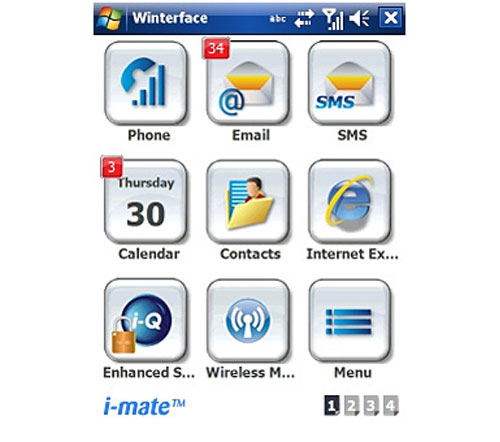 i-mate'den akıllı telefonlar için özelleştirilmiş Windows Mobile arayüzü