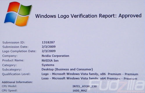 Nvidia'nın Ion platformu, Microsoft tarafından onaylandı