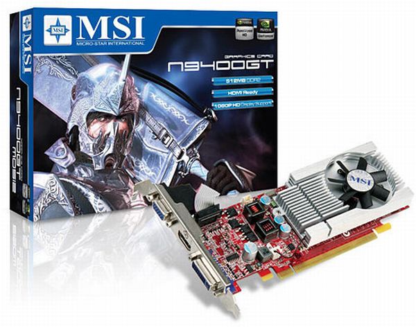 MSI düşük profilli GeForce 9400GT modelini kullanıma sunuyor