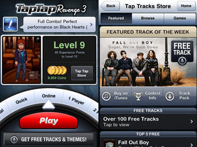 Tap Tap Revenge 3, bir haftada 2 milyon defa yüklendi