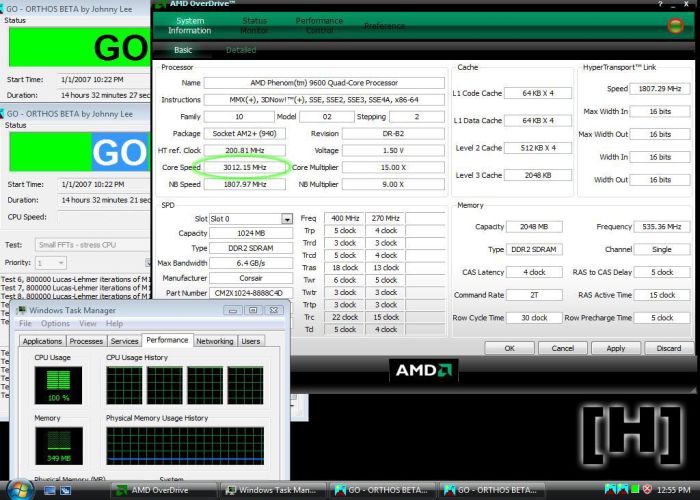 AMD Phenom 9600 Black Edition ile ilk ciddi OC deneyimleri