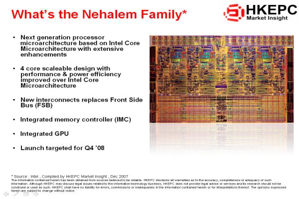 Intel'de Tik-Tak işlemeye devam ediyor, sene sonunda Nehalem geliyor