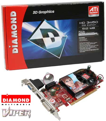 Diamond'dan DisplayPort destekli Radeon HD 3450