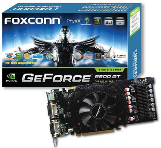 Foxconn'un GeForce 9800GT modeli tasarımıyla dikkat çekiyor