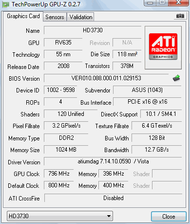 Asus'dan 1GB bellekli Radeon HD 3730 ve ilk test sonuçları