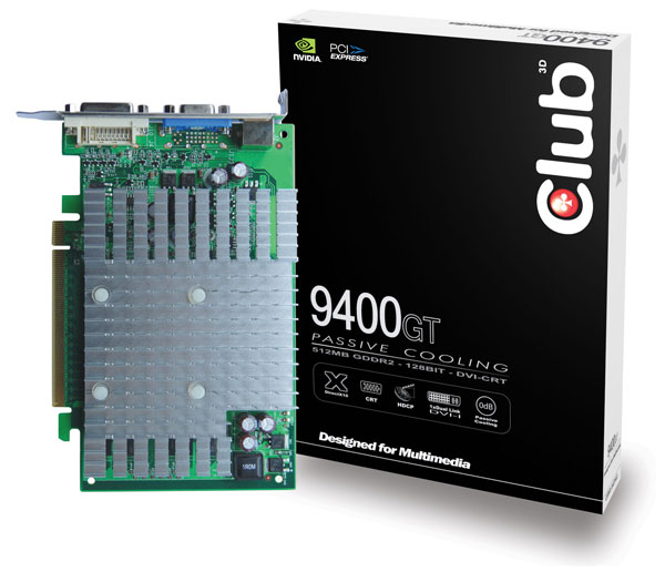 Club3D pasif soğutmalı GeForce 9400GT modelini duyurdu